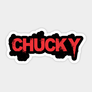 chucky red blood Sticker